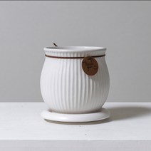 네임택 포인트 무광 세라믹화분 화이트 도자기 화분, 1개