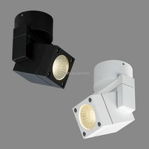 LED 방수사각 스포트라이트 COB 5W램프포함 IP54 방수등 각도조절 간판조명 건물 벽등 야외 실외 통로 복도 빌라 방수 계단조명, 흑색