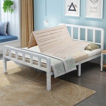 간단한 철대 침대 철 침대 1.8m 유럽 철제 예술 침대 보력 강화 더블 침대 6, 1500mm  1900mm, 흰색 프레임 높은 침대 다리 30cm 높이 침대, 1.2 미터 1.5 미터