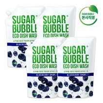 슈가버블 천연성분 블루베리 주방세제 리필, 1.2L, 4개