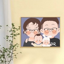 보석십자수 가족사진 DIY 다이아몬드 그림 세트 보석비즈십자수 거실 장식 집중력향상 비즈 수제공예 DIY키트 사무실 집들이 개업선물 인테리어 소품, YF210, 60*80cm