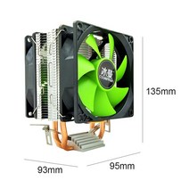 Snowman mx2 데스크탑 cpu 냉각 팬 2 히트 파이프 쿨러 인텔 및 amd lga 12007751150115111551156용 3핀 pwm 라디에이터, 팬 2개, 없음, 1개