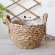 대형 화분 화분 북유럽 초대형 밀짚 해초 저장 바구니 녹색 식물 짠 바닥 실내 꽃, 02 D