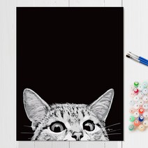 DIY 귀여운 아이방 인테리어 동물 일러스트 DIY 셀프페인팅, [DIY]186_고양이의시선