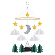 GHSHOP 아기 유아용 침대 모바일 펠트 바람 종소리 매달려 장식 진정시키는 감정 펜던트 모바일 유아용 침대 장난감, 펠트 나무, 로커리