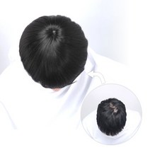남자 고열사 정수리 탑커버 부분 가발 덮어, 내츄럴브라운