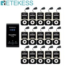RETEKESS T130 투어 가이드 시스템 무선 송신기 + 수신기 교회 번역 코트 사이클링 투어, 1TX+15RX