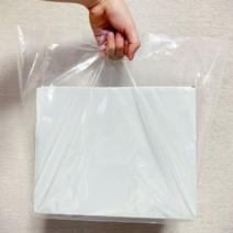 비닐쇼핑백 PE 투명 100매 비닐봉투제작 비닐쇼핑백 투명비닐 무지 마카롱 링형 상자 케이크 선물포장 빵봉투
