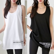 렛잇샤인 박스핏 굿띵 레이어드 트임 민소매/나시