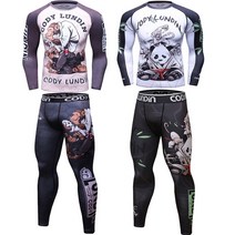 주짓수 도복 rashguard jiu jitsu t-shirts+pants sets rashguard for men kickboxing perspiration gym mma