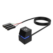 2m/4m 다채로운 LED 조명 컴퓨터 데스크탑 스위치 마더 보드 홈 오피스 용 외부 시작 전원 켜기/끄기 버튼 연장 케이블, [08] Blue 4M Cable, [02] Black, 01 Blue Light Black_02 4m