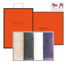 송월타올 호텔 수건 코마네 160g 40수 4매 선물세트+쇼핑백 기념수건 답례품, 1세트, 그레이
