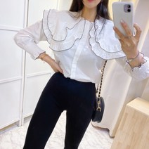 이엘이엘 / (2color) 프릴 이중카라 블라우스