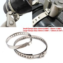 CV 조인트 부품 호환 2 Pcs 유니버설 스테인레스 스틸 샤프트 Cv 보트 크림프 클램프 키트 Driveshaft 25- 50Mm 50- 120Mm 조정 가능