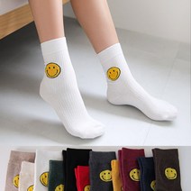 유어삭스 부클 골지 여자 스마일 양말 여성 긴목양말