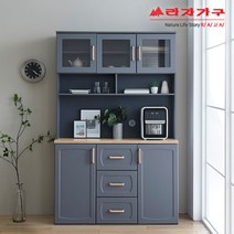 라자가구 위드 고메 1200 주방수납장 세트 홈카페형 nk005, 그레이+오크