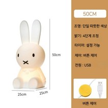 미피 무드등 LED 인테리어 소품 수면 침실 어린이 방 토끼 플로어 램프 야간 조명 수유등, [50cm] 단일색