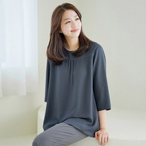 쉬즈마담 T56265 웨이브줄체인 셔링 블라우스 가슴 볼륨업