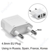 돼지코 어댑터 일본여행 EU 유럽 소켓 미국 AU KR 플러그 일본 여행 전원 전기 변환기 충전기 AC 콘센트, 5개_EU 4.8mm 화이트
