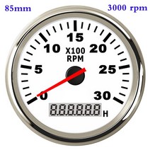 자동차 차량용 게이지 6000 Rpm 타코미터 게이지 12V/24V 85mm Toerenteller 해양 보트 자동차 트럭용 12v, 03 3000 rpm WS