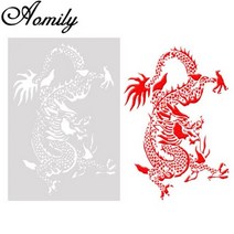 도색 부스 프라모델 스프레이 건담 Amoliy 호랑이 사자 말 드래곤 고양이 커피 인쇄 케이크 스텐실 드로잉 카푸치노 금형 가루 설탕 체 도구, 64-Dargon