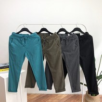 바이코드 DMK 남성 롤업 여름 스판 린넨 9부 밴딩 팬츠(S-3XL)