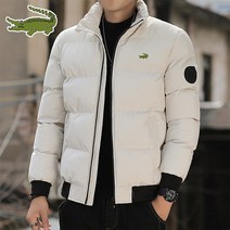 숏패딩 패딩 재킷 남성 트렌드 겨울 느슨한 패션 솔리드 컬러 캐주얼 두꺼운 재킷 스탠드 칼라 방한 대형 쇼어