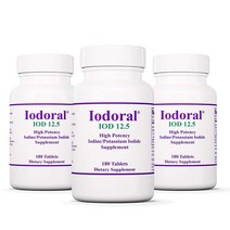 Optimox Iodoral 12.5 mg Lugol Iodine 압터막스 12.5mg 요오도랄 루골 용액 요오드 180 ct 1팩, 3팩