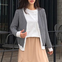 바잉몰 여성 좋은날 니트 루즈핏 아가일 체크 가디건 가을 겨울