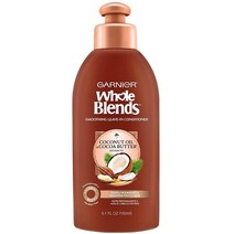 Garnier Whole Blends 지속 가능한 코코넛 오일 및 코코아 버터 리브인 컨디셔너 트리트먼트 곱슬머리를 매끄럽게 하고 제어 147.9ml(5.1온스) 가니에르, Leave-In Conditioner