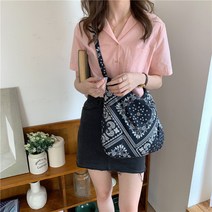 반다나 페이즐리 이미스 에코백 보부상 에스닉 가방 호보백