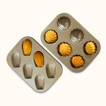 베이킹도구 몰드 마들렌틀 제과제빵 6구, 2-조가비틀-골드6구