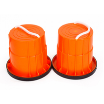 원기동 스테핑 어린이 균형 훈련 장비 야외 실내 ​​스포츠 장난감 감각통합 교구, 원통형 적색 [1 쌍]