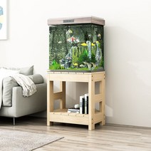 수조관 수조 원목 선반 단단한 소나무 대형어항 조립식 받침대, H. 60 x 50 x 70 나무 색상