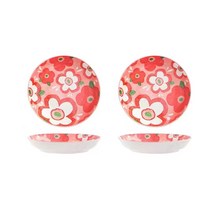 BLOWFISHFUGU 북유럽풍접시 꽃접시2p/4p 홈식기 세트 파스타접시 스테이크접시, D, 2P