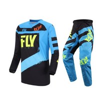 새로운 2019 플라이 피쉬 레이싱 F-16 저지 바지 기어 콤보 모토 크로스 먼지 자전거 ATV 키트 성인 세트, 01 파란