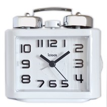 모터벨종 알람소리 화이트 탁상시계 무소음 라이트 책상시계 거실 인테리어 소품 학교 사무실 결혼 식당 개업 집들이선물