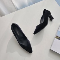에즈아이슈 [성수수제화] 벨벳 웨이브 펌프스 6cm - bk