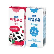 매일유업 멸균우유오리지날 24개 200ml+매일유업 멸균우유딸기 24개 200ml