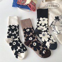 데데리트 톤다운 빅플라워 디자인 봄 여름 여성 여자 패션 삭스 예쁜 양말