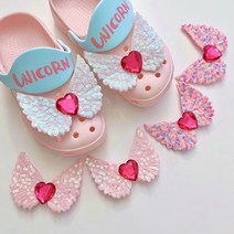스팽글 두겹 날개 하트 파츠 세트 (2pcs)