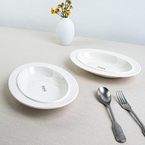 시라쿠스 메이플 브런치 플레이팅 접시 오벌볼, 2P, 화이트