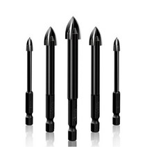 저렴한 크로스 육각 타일 유리 세라믹 드릴 비트 5 개 세트 초경합금 효율적인 범용 도구 벽용 구멍 오프, 02 5pcs Black