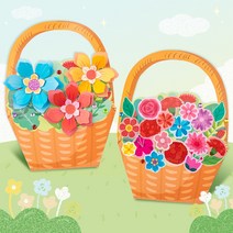 하다니 미술샘 블링블링 꽃 바구니 카드, 2.스티커 꽃 바구니, 1인용 개별포장