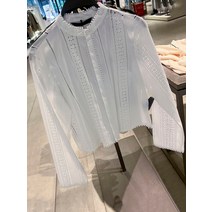 여성 봄 가을 헨리넥 펀칭 레이스 러블리 데이트룩 화이트 패션 루즈핏 자수 흰색 셔츠 이연애는불가항력 조보아 김고은 차정원 전여빈 스타일 블라우스