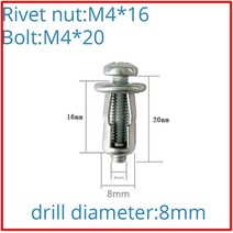 인서트 연결 너트 꽃잎 리벳 너트 자동차 라이센스 나사 금속 철 베이스 클램프 용 고정 플레이트 볼트, 01