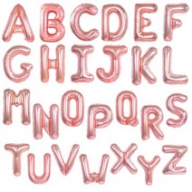알파벳 은박 풍선 로즈골드(소 중 대) 파티 메리미 트렁크프로포즈 남편 생일 이벤트 임신 축하, 대, T