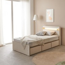 모슨 LED 서랍 수납형 SS침대프레임 B형 가구 led침대