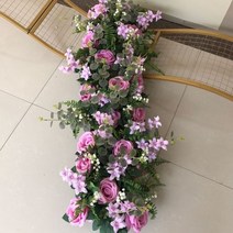 50/100CM DIY 웨딩 꽃 벽 배열 용품 실크 모란 장미 인공 조화 행 장식 결혼 철 아치 배경, 100cm, 07