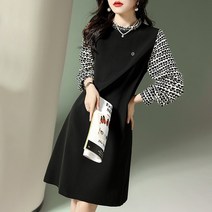 아나운서원피스 봄 가을 패치 큐빅 가을 롱 결혼식 트위드 긴팔 결혼식 돌잔치 엄마